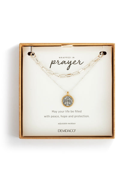 Wrapped in Prayer Layer Necklace - Silver