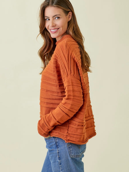 Eileen Textured Sweater - Pumpkin