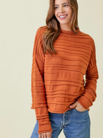 Eileen Textured Sweater - Pumpkin
