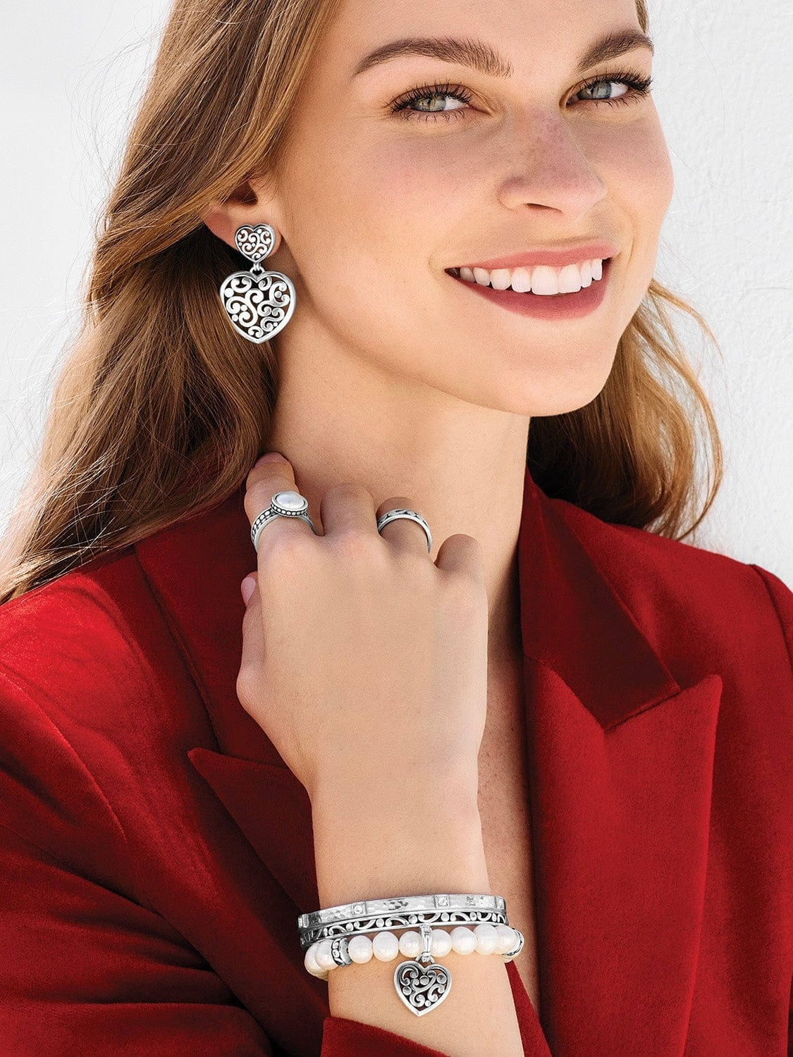 Brighton - Contempo Heart Pearl Stretch Bracelet