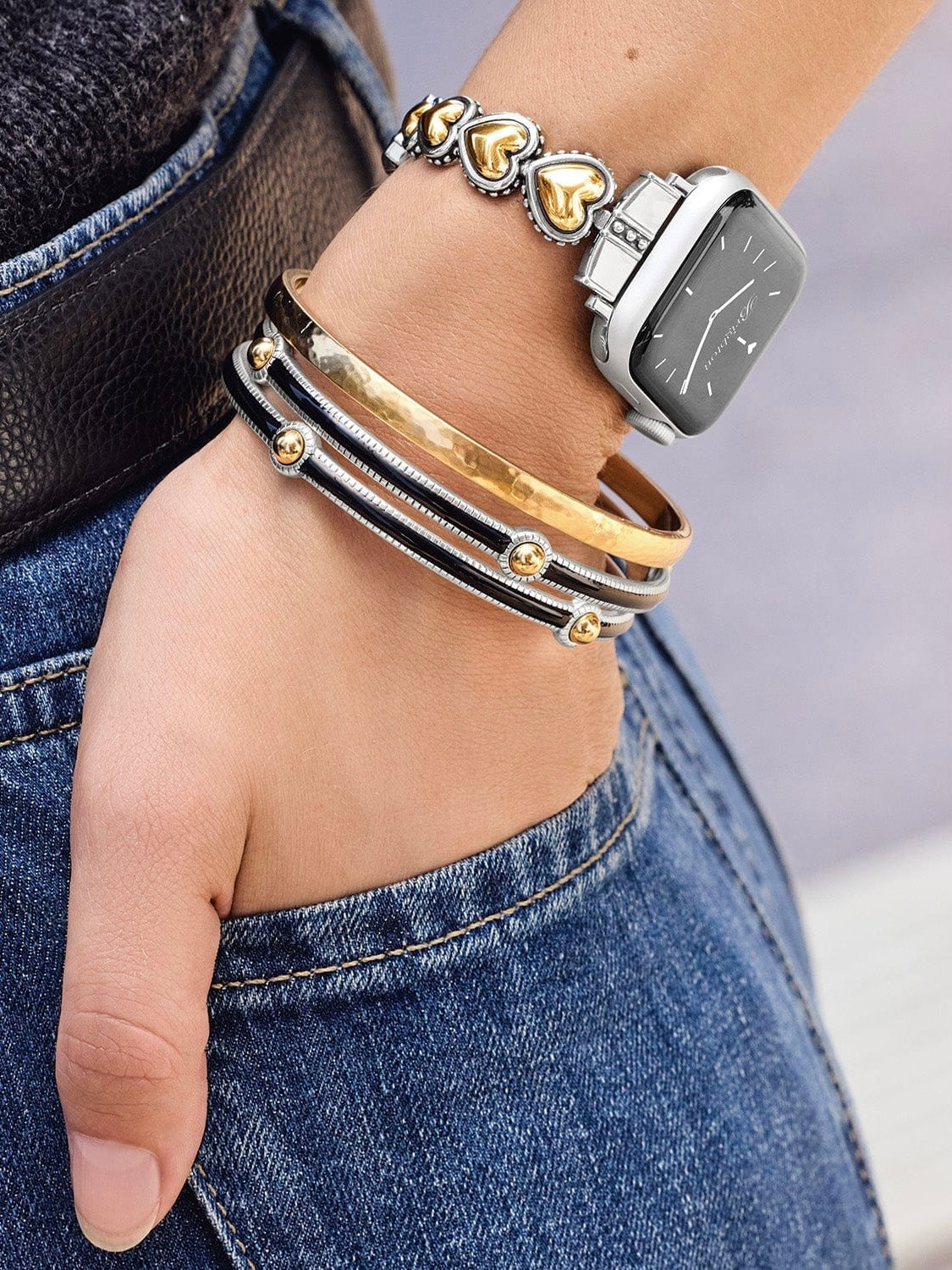 Pretty Tough Two Tone Heart Watch Band