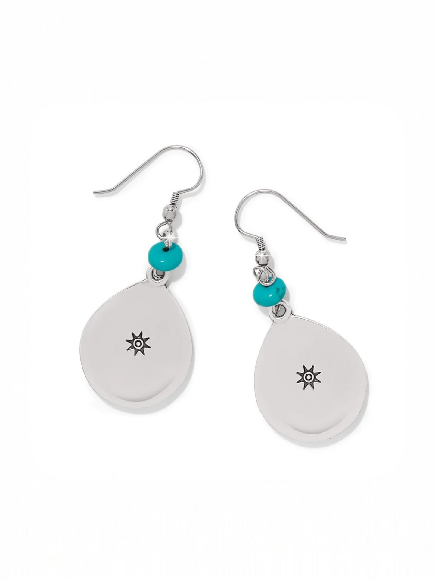 Mosaic Turquoise Teardrop French Wire Earrings