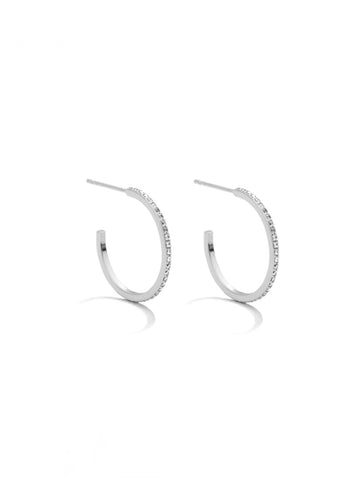 Pave Hoops | Silver