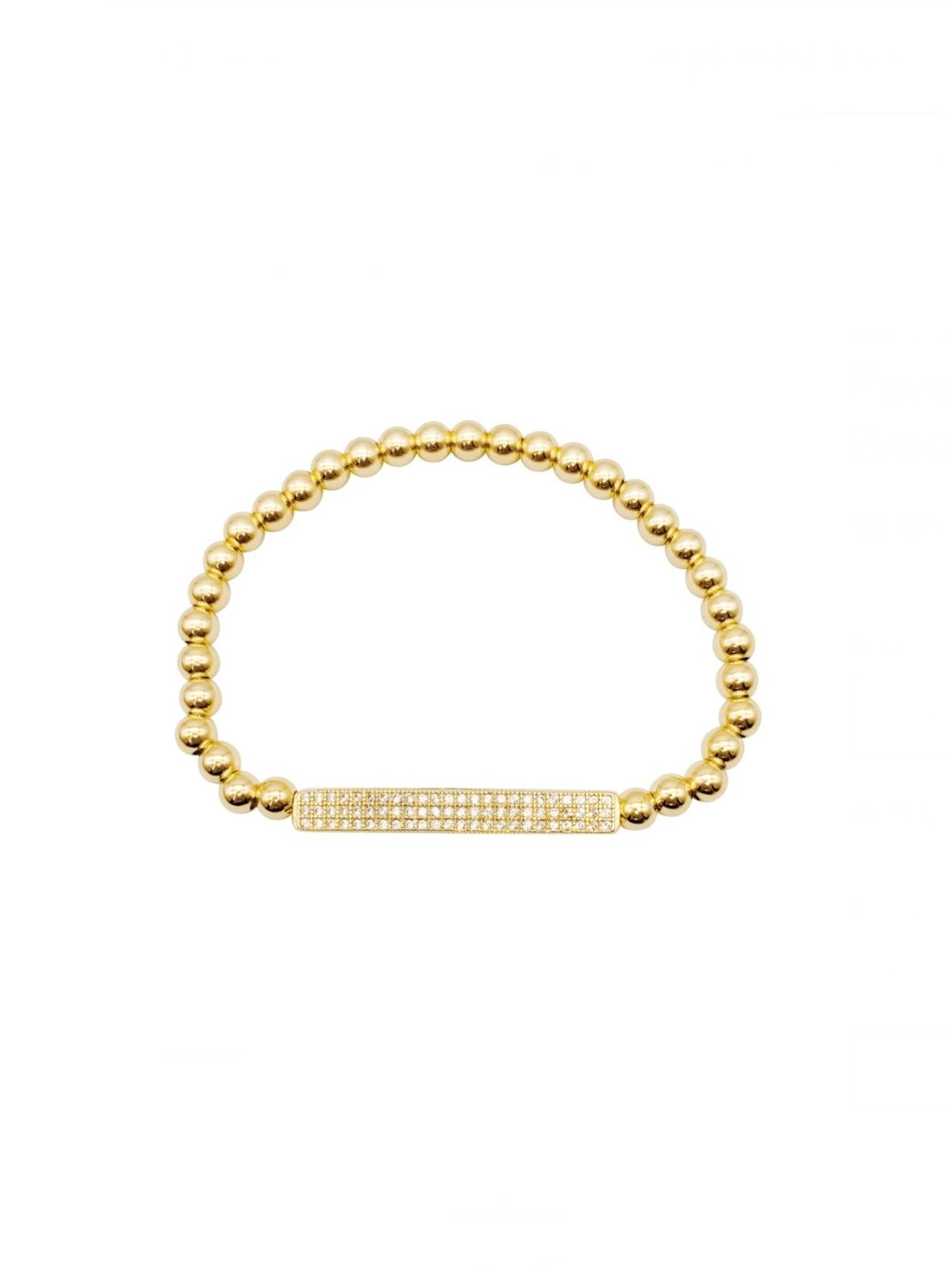 Pave Bar Stretch Bracelet | Gold