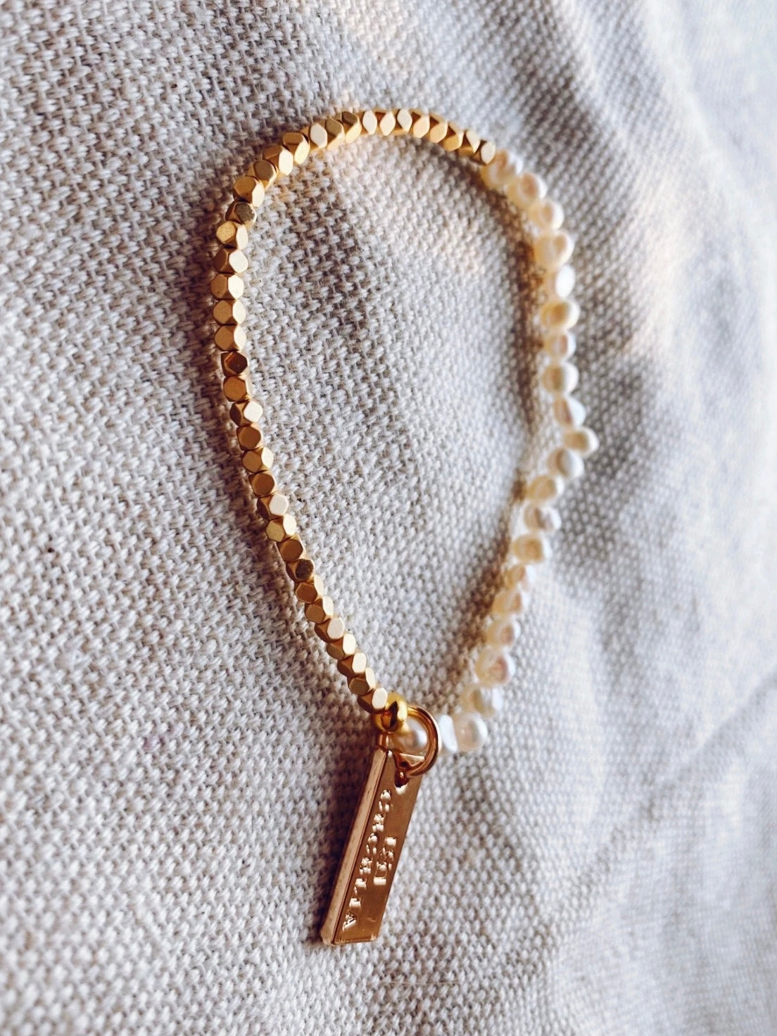 Hepburn Half & Half Bracelet | Fresh Water Pearls & Matte Nugget