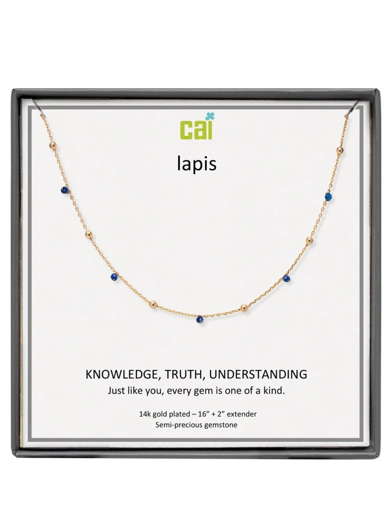 Gold Lapis Satellite Gemstone Necklace