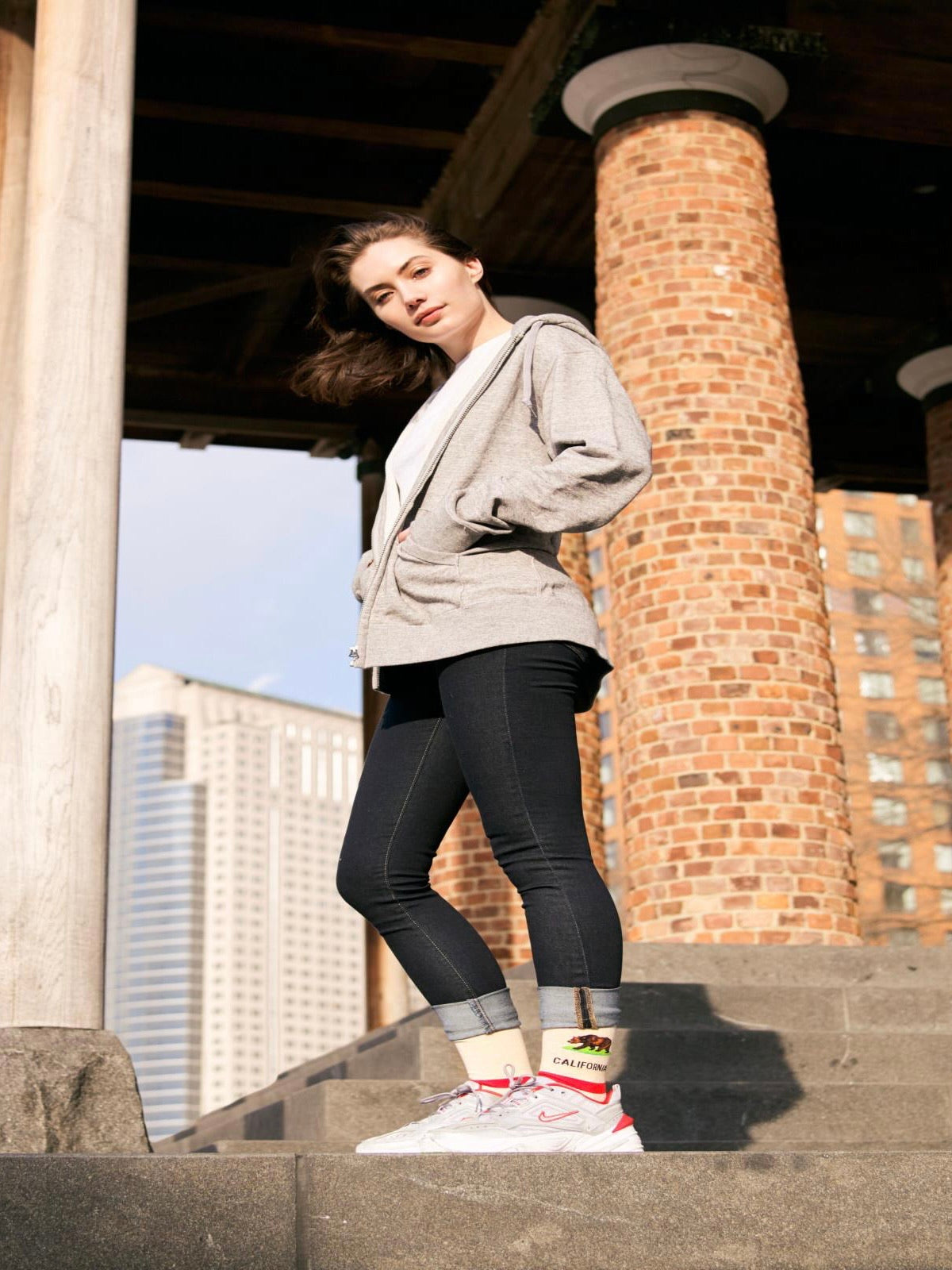 Women’s California Crew Socks Natural Melange