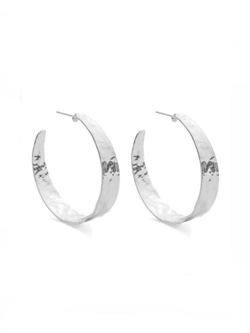 Wide Gilded Collection Hoops | Silver