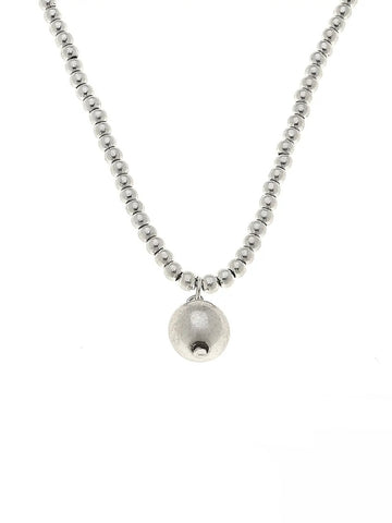 Aria Sphere Necklace in Worn Silver - Sphere