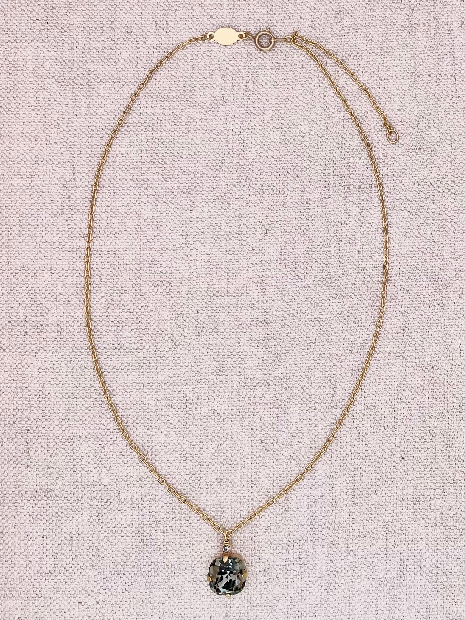Anne Necklace - Gold with Black Diamond