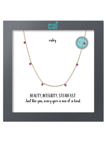 Ruby Celestial Gemstone Gold Necklace