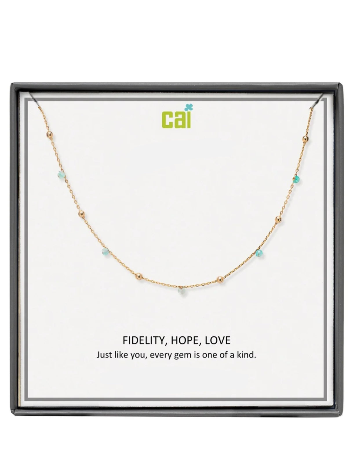 Gold Aquamarine Satellite Gemstone Necklace
