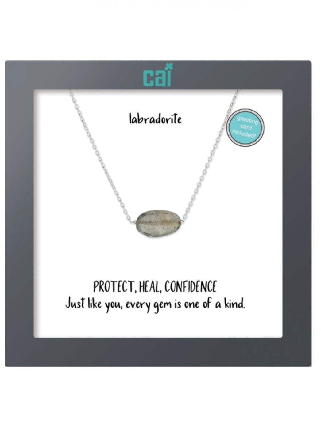 Silver Oval Labradorite Necklace
