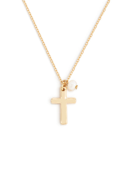Wrapped in Prayer Dainty Cross Necklace - Gold