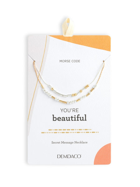 Morse Code Necklace - You’re Beautiful