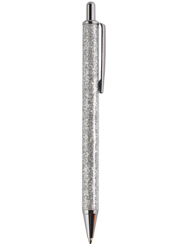 Silver Glitter Barrel Pen