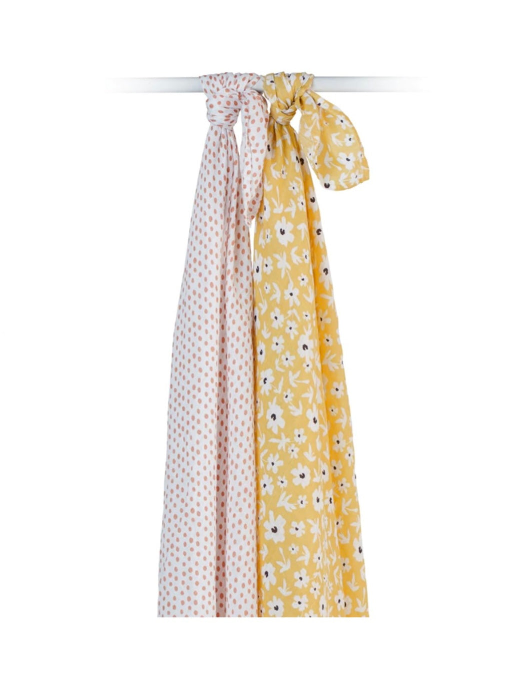 Yellow Wildflowers & Dots Cotton Swaddle 2 Pack