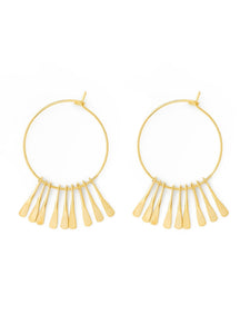 Studio Collection Delicate Circle with Small Multi Bars Earrings (Gold)