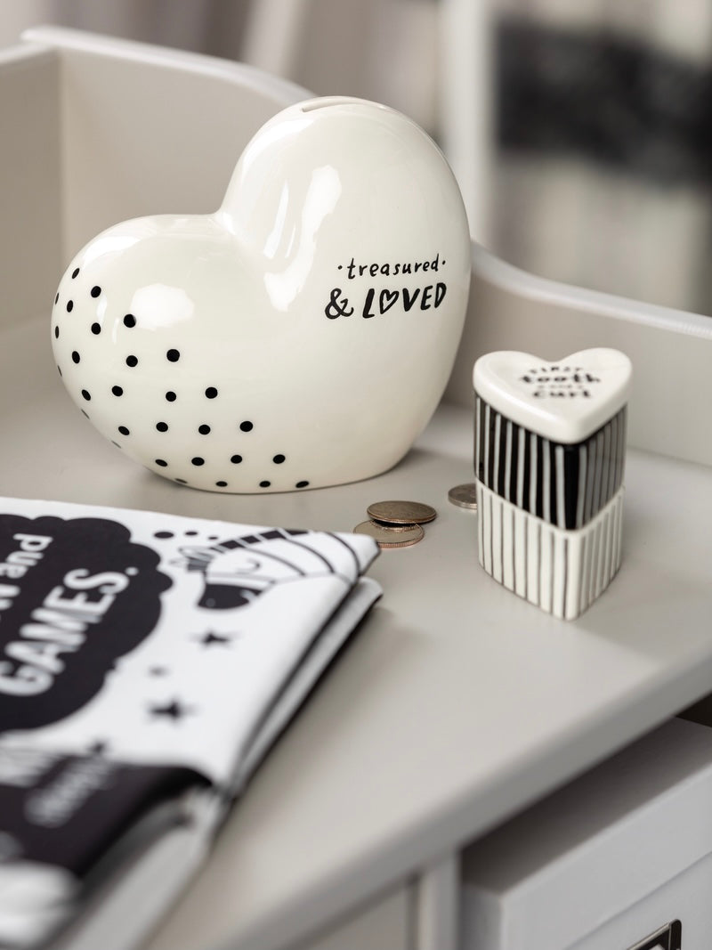 Black & White Heart Bank