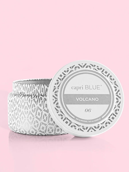 Volcano White Printed Travel Tin, 8.5 oz. *Pickup Only Item