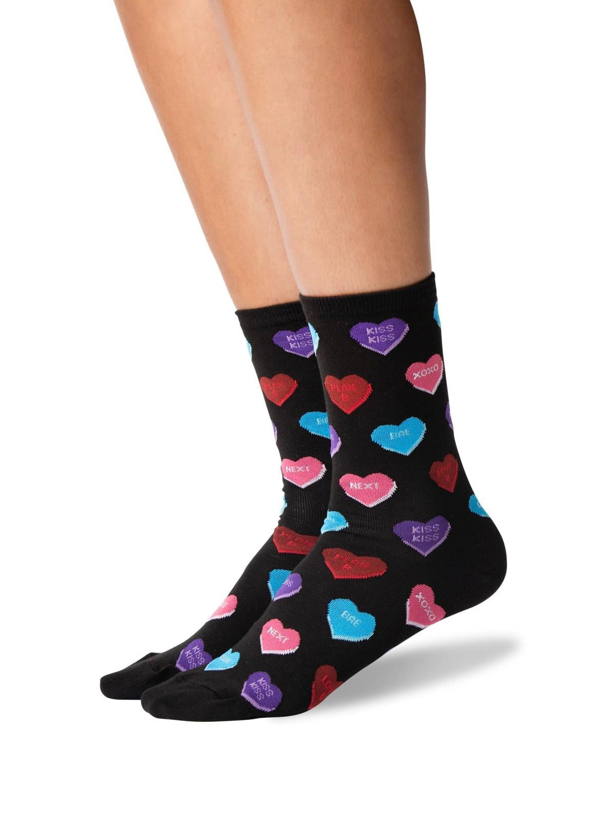 Women’s Heart Candy Crew Socks Black