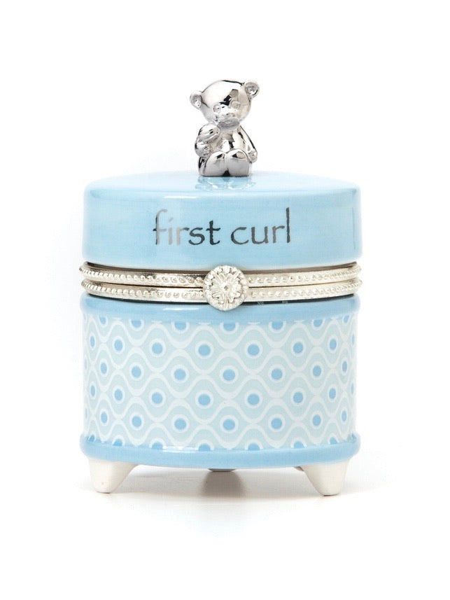 Blue First Curl Keepsake Box