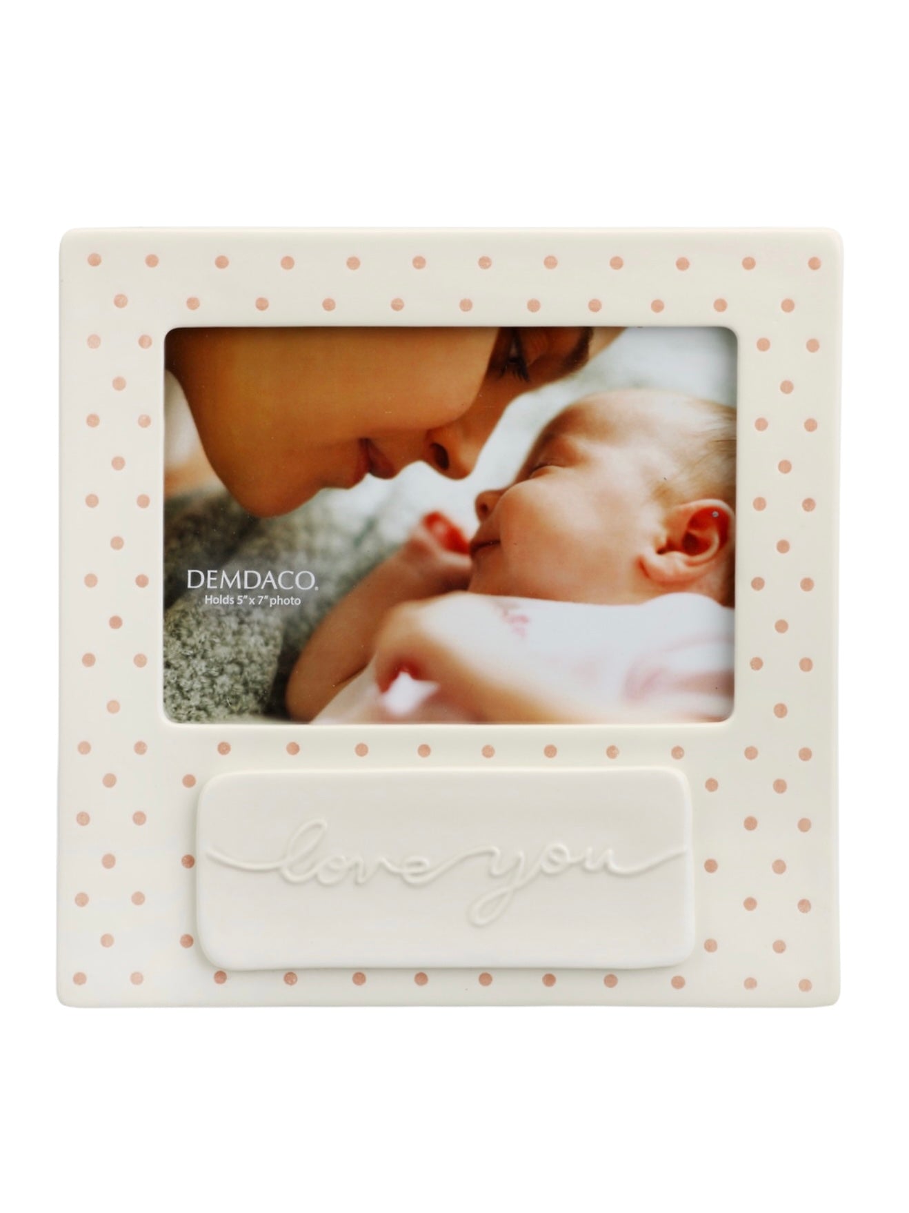 Love You Pink Polka Dots Frame