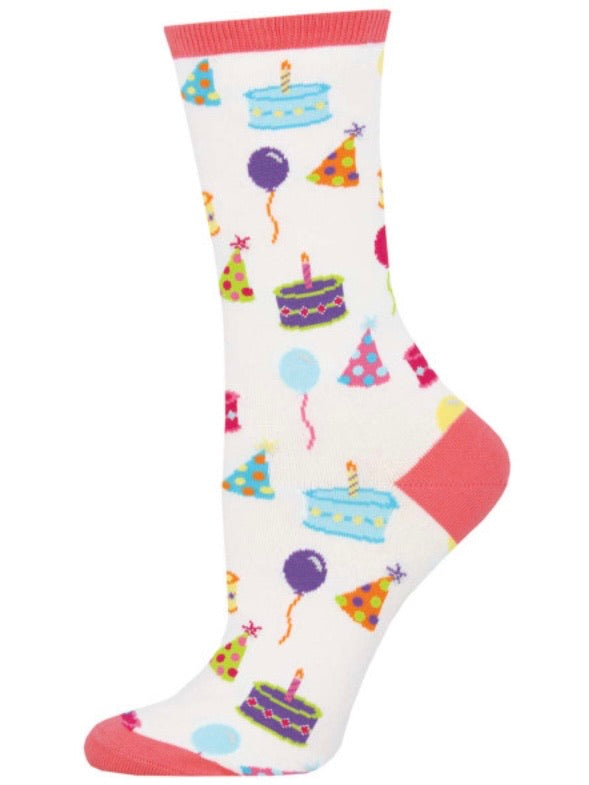 Women’s Happy Birthday To You Socks White