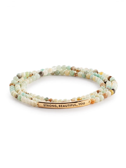 Strong, Beautiful, You Necklace/Bracelet - Green Mix