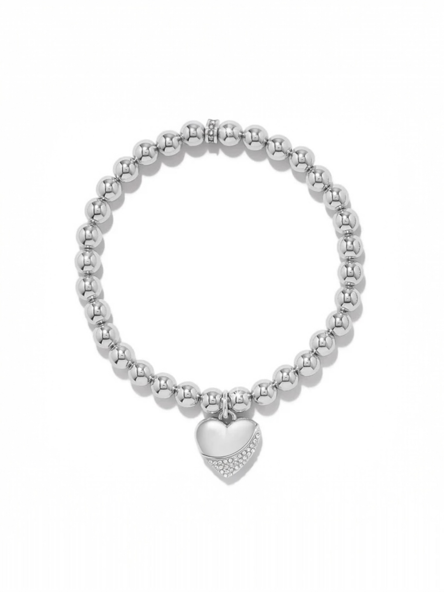 Brighton Meridian Petite Wave Heart Stretch Bracelet - Silver