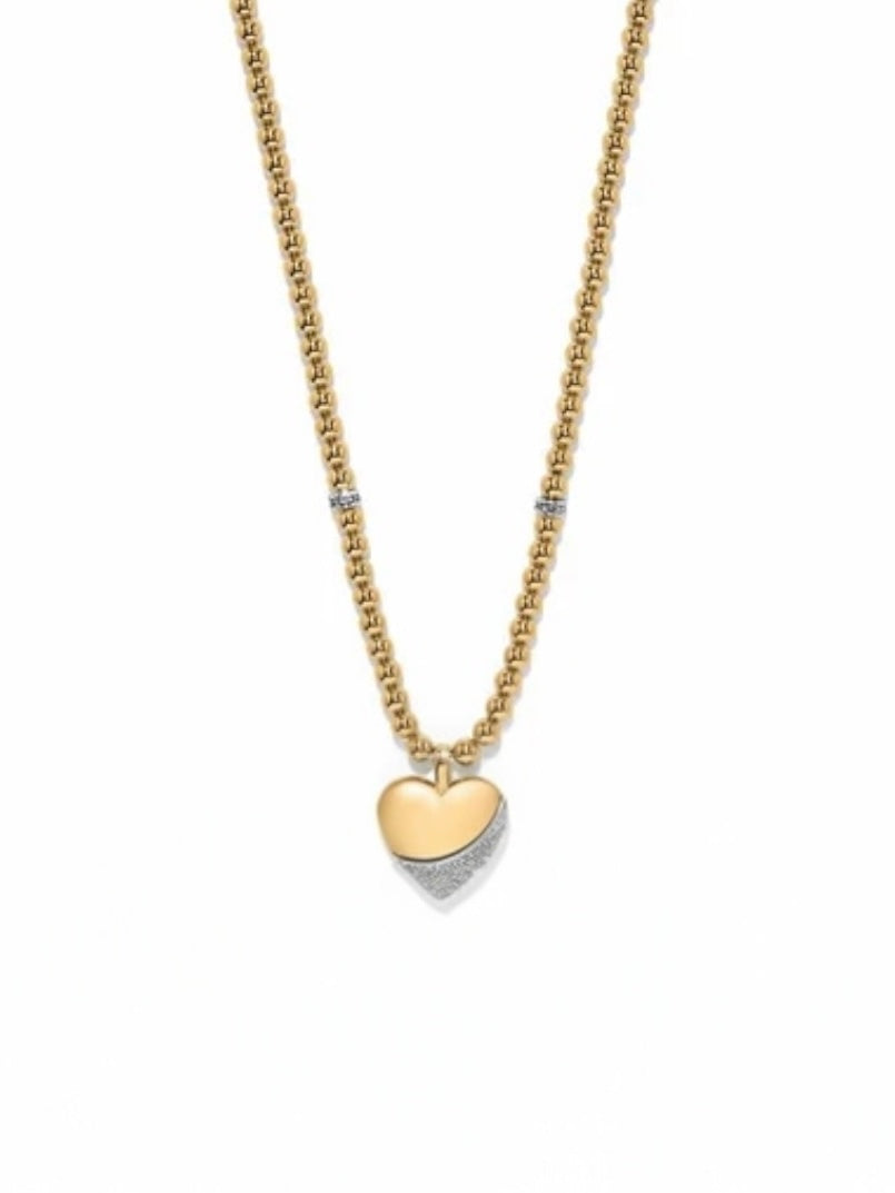 Brighton Meridian Petite Wave Heart Necklace - Gold