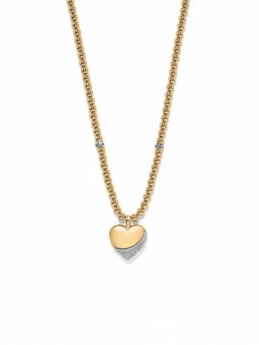 Brighton Meridian Petite Wave Heart Necklace - Gold