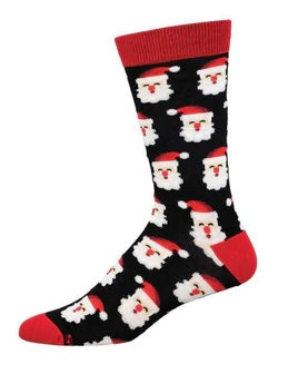 Men’s Bamboo Father Christmas Socks Green