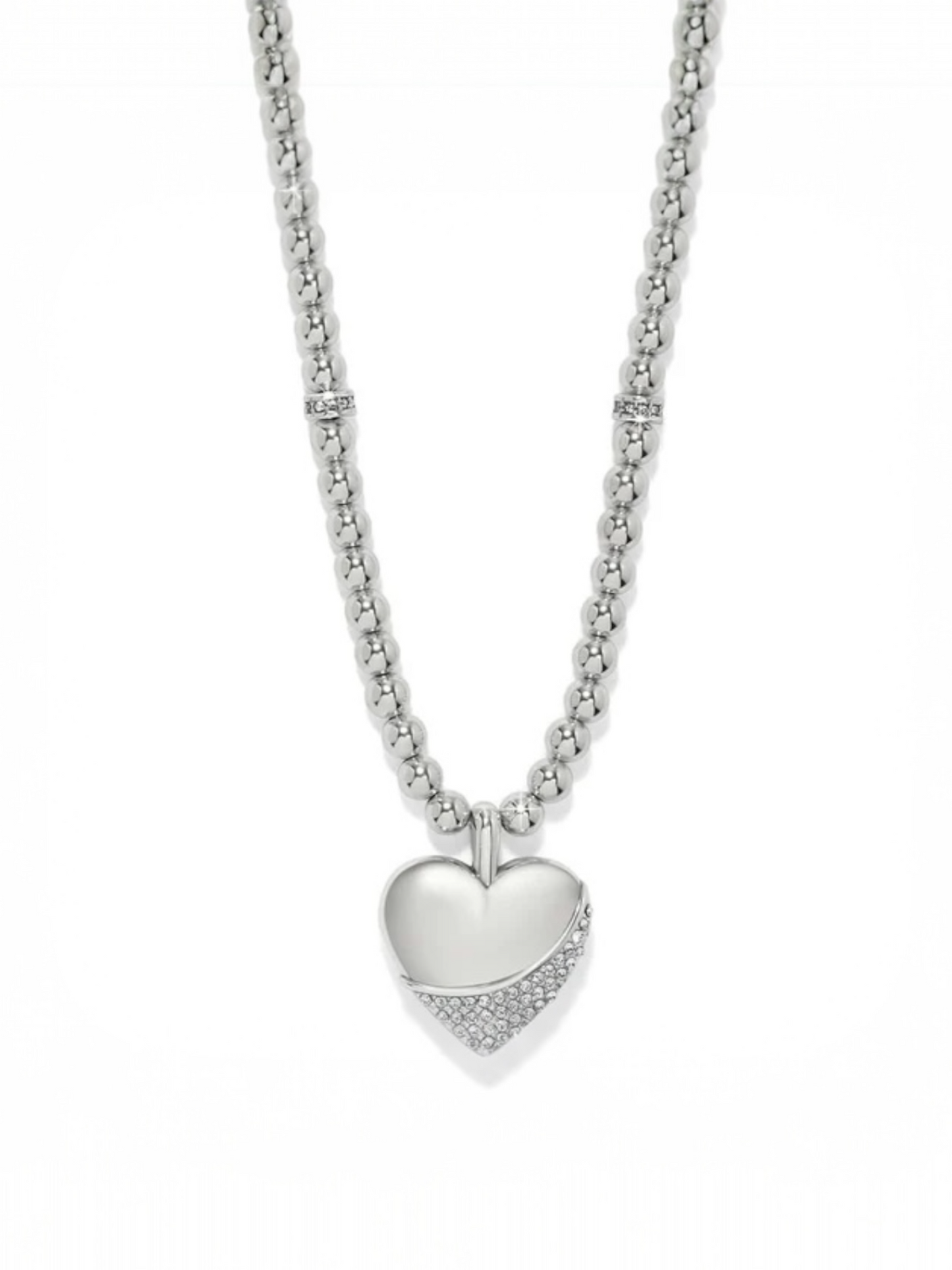 Brighton Meridian Petite Wave Heart Necklace - Silver