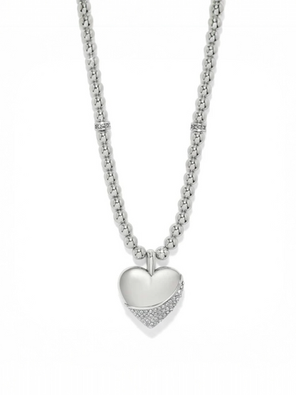 Brighton Meridian Petite Wave Heart Necklace - Silver