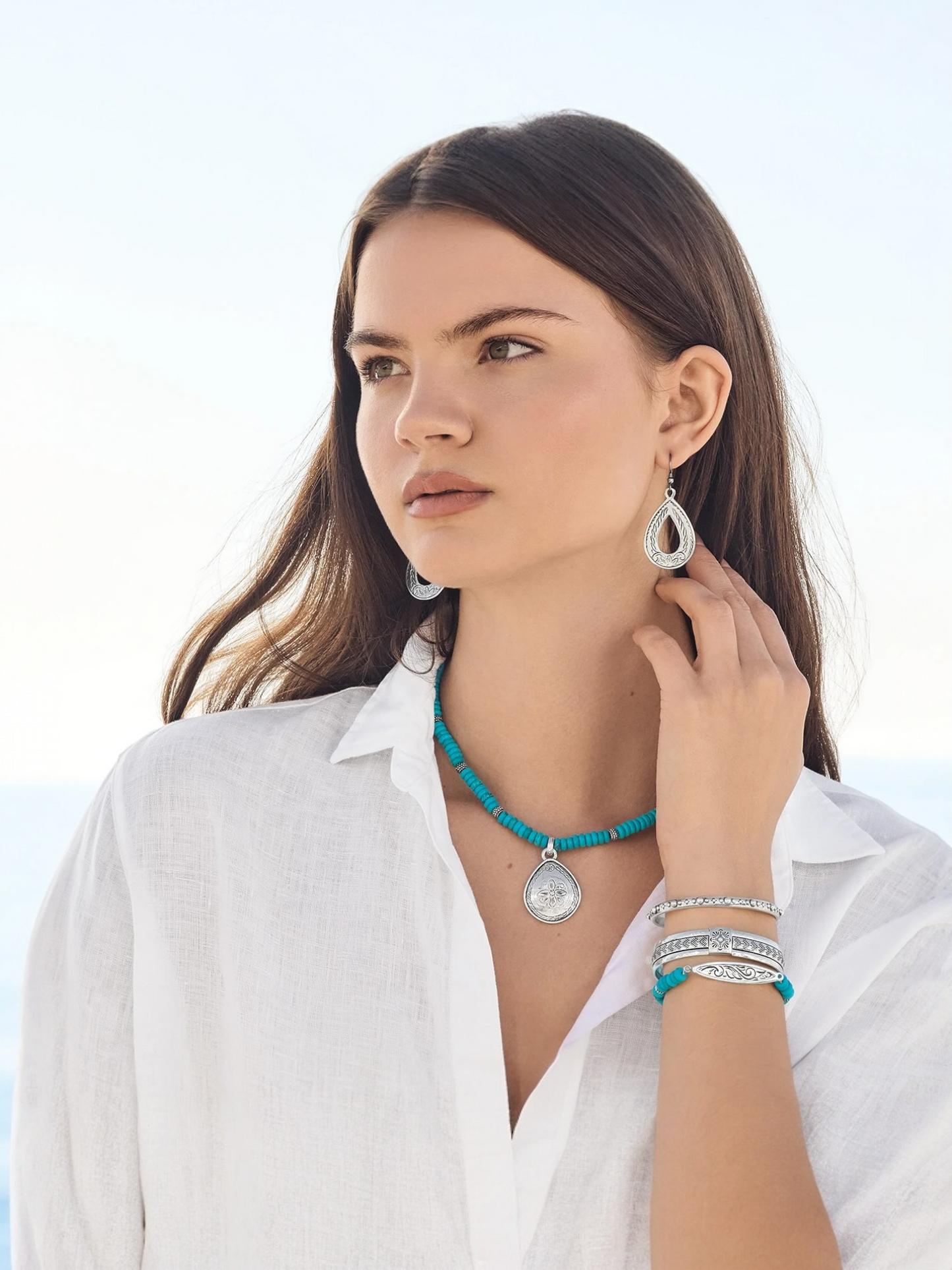 Mosaic Turquoise Teardrop Necklace