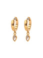 Gold Oval Sparkle Huggie Hoop Earrings