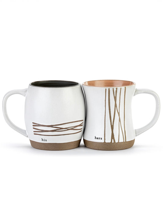 His & Hers Hug Mugs - Set of 2