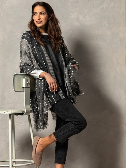 Textured Poncho - Black