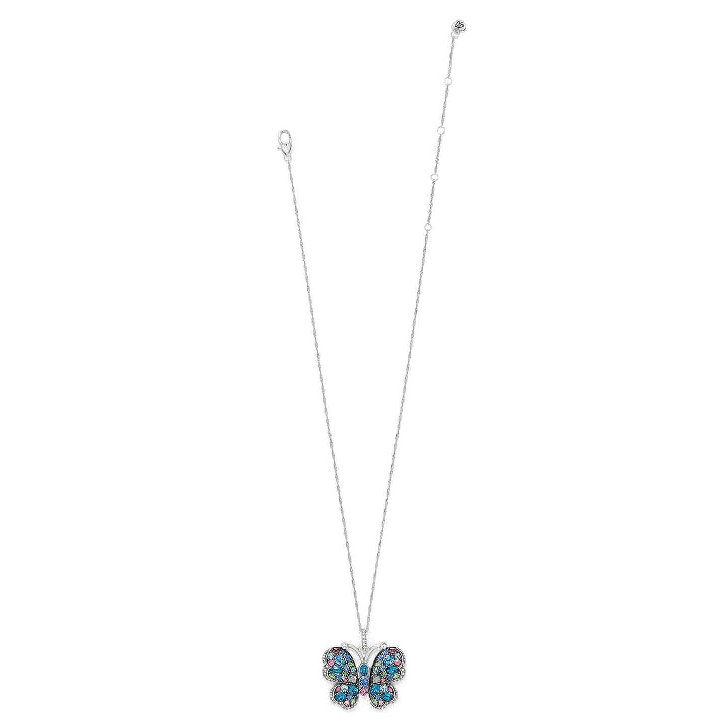 Trust Your Journey Reversible Butterfly Necklace - Silver-Blues