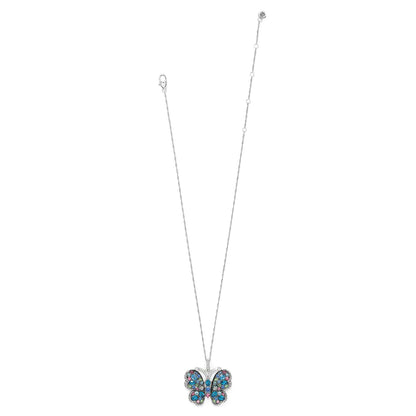 Trust Your Journey Reversible Butterfly Necklace - Silver-Blues