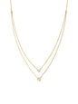 Double Layer Appeal Framed CZ Necklace | Gold