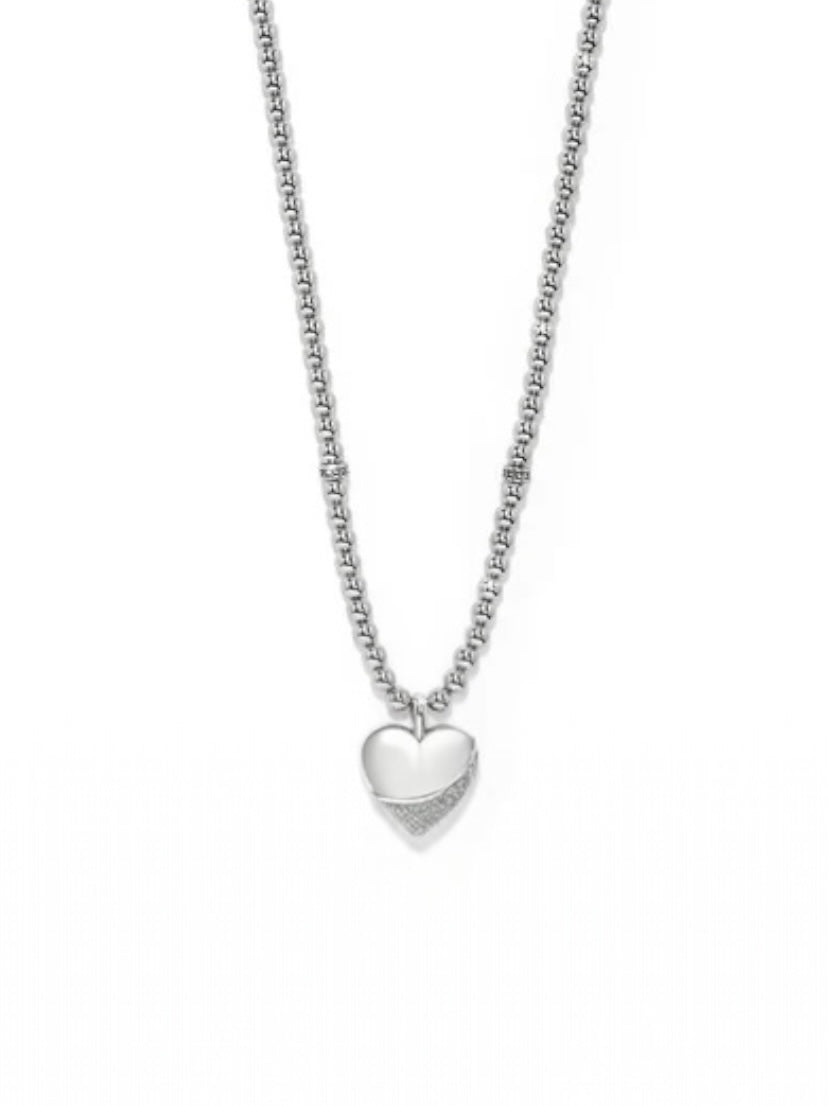 Brighton Meridian Petite Wave Heart Necklace - Silver
