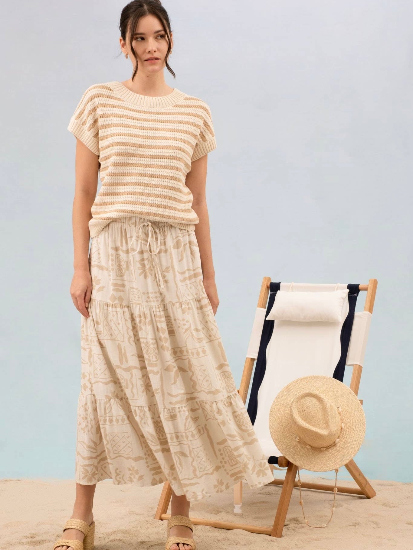 Riley Sweater Top - Khaki