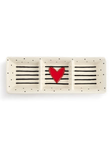 Red Heart Divided Dish *Pick up only item