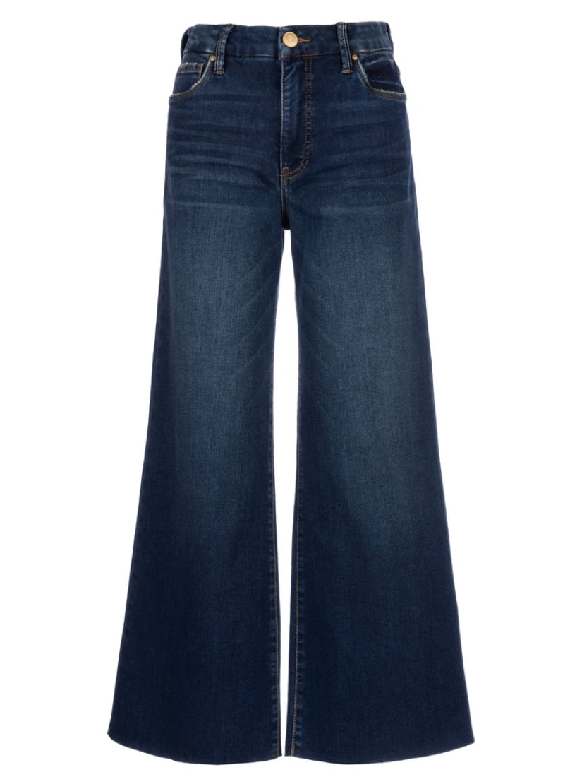 Meg High Rise Fab Ab Wide Leg Raw - Exhibited Wash