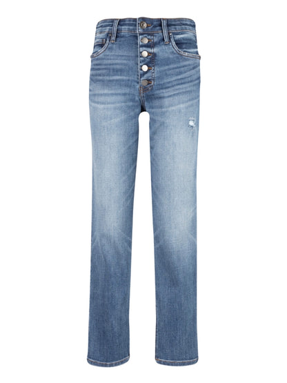 Rachael High Rise Fab Ab Ankle Mom Jean - Fire Wash