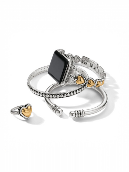 Pretty Tough Two Tone Heart Watch Band