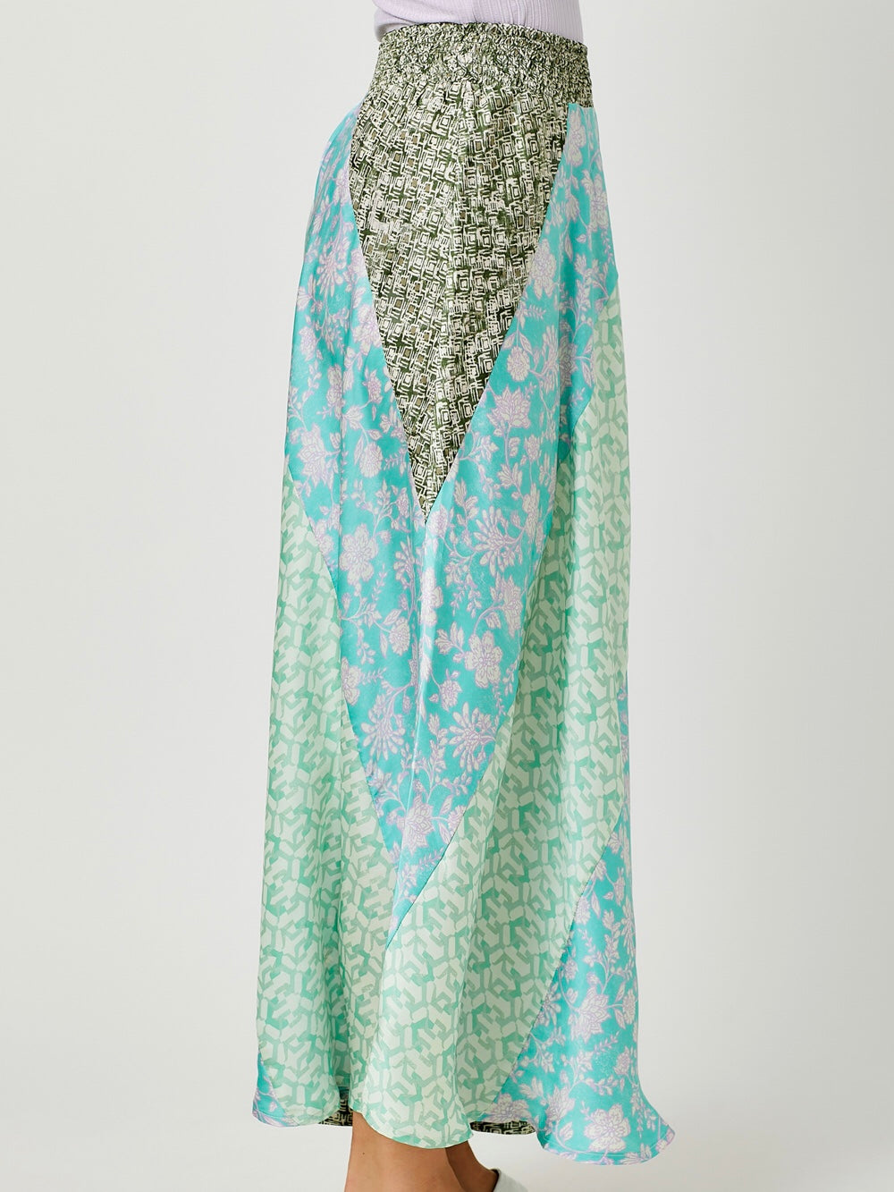 Emmeline Print Skirt - Sage Mix