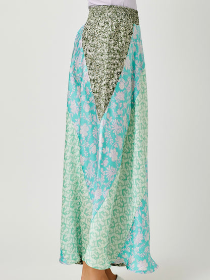 Emmeline Print Skirt - Sage Mix